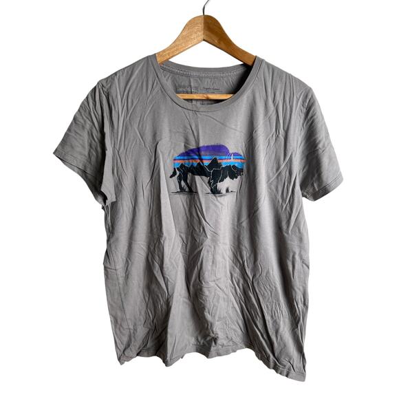 Patagonia Responsibili-Tee Bison Short Sleeve T-Shirt Outdoor Logo Men's M - Picture 1 of 6